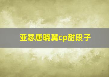 亚瑟唐晓翼cp甜段子