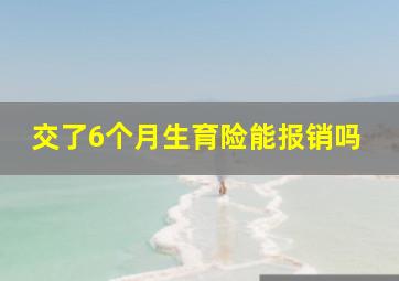 交了6个月生育险能报销吗