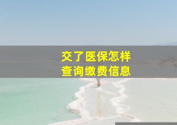 交了医保怎样查询缴费信息