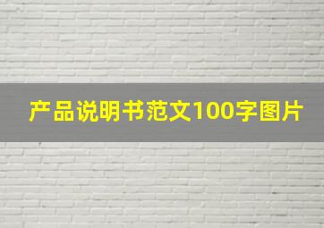 产品说明书范文100字图片