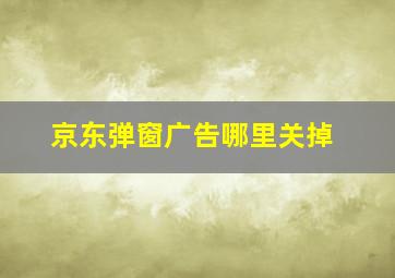 京东弹窗广告哪里关掉