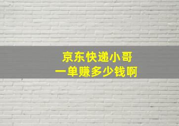 京东快递小哥一单赚多少钱啊