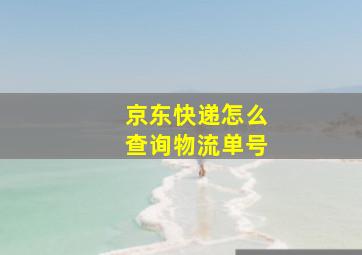 京东快递怎么查询物流单号