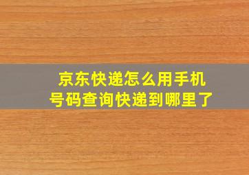 京东快递怎么用手机号码查询快递到哪里了