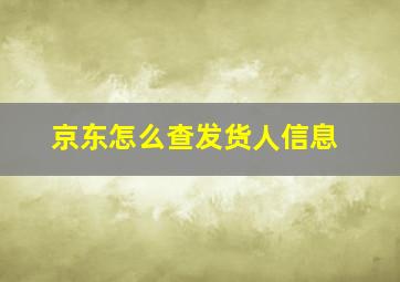 京东怎么查发货人信息