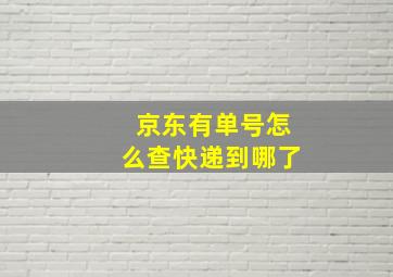 京东有单号怎么查快递到哪了