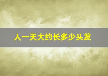 人一天大约长多少头发