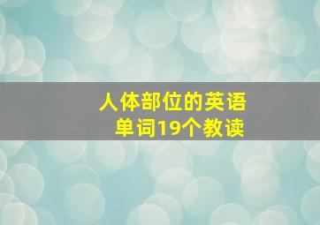 人体部位的英语单词19个教读