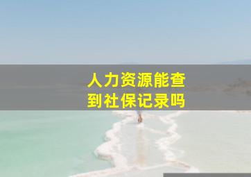 人力资源能查到社保记录吗