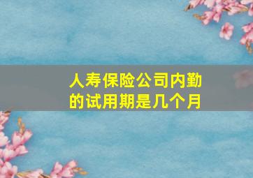 人寿保险公司内勤的试用期是几个月