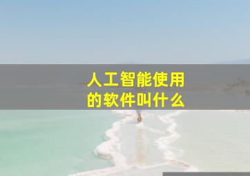 人工智能使用的软件叫什么