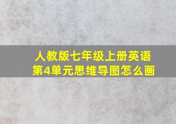 人教版七年级上册英语第4单元思维导图怎么画