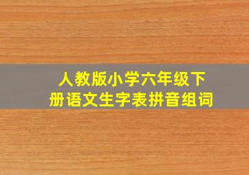 人教版小学六年级下册语文生字表拼音组词