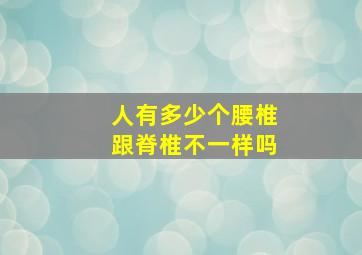 人有多少个腰椎跟脊椎不一样吗