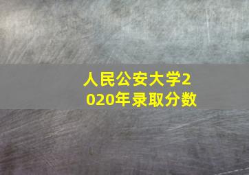 人民公安大学2020年录取分数