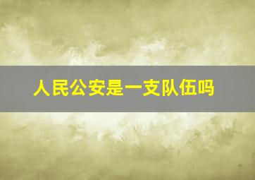 人民公安是一支队伍吗