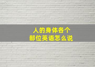 人的身体各个部位英语怎么说