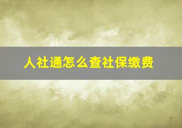 人社通怎么查社保缴费