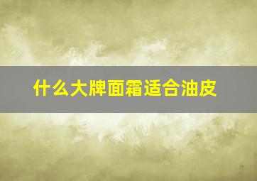 什么大牌面霜适合油皮