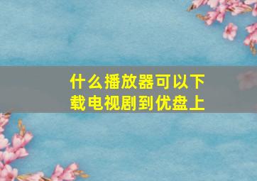 什么播放器可以下载电视剧到优盘上