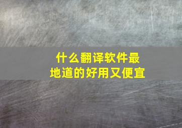 什么翻译软件最地道的好用又便宜