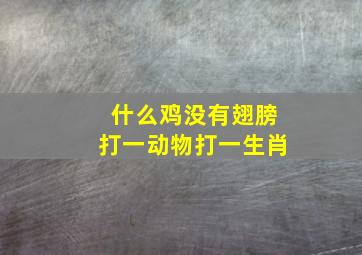 什么鸡没有翅膀打一动物打一生肖