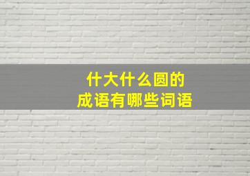 什大什么圆的成语有哪些词语