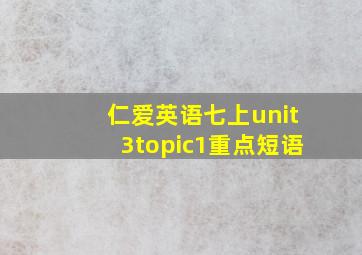 仁爱英语七上unit3topic1重点短语