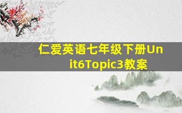 仁爱英语七年级下册Unit6Topic3教案