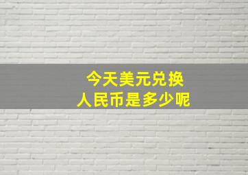 今天美元兑换人民币是多少呢