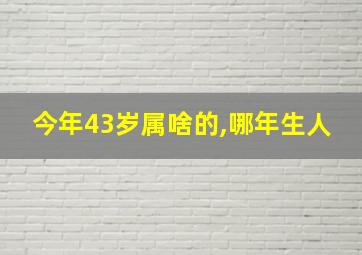 今年43岁属啥的,哪年生人