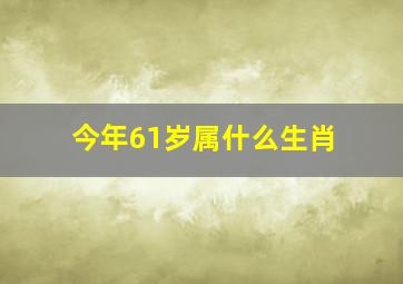 今年61岁属什么生肖