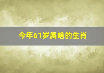 今年61岁属啥的生肖