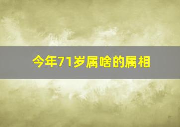 今年71岁属啥的属相