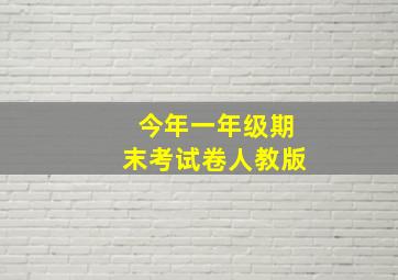 今年一年级期末考试卷人教版