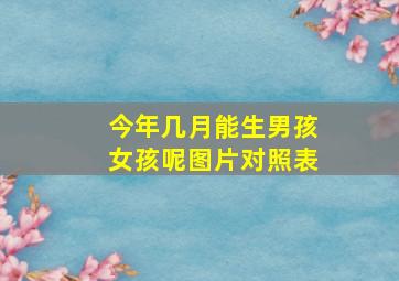 今年几月能生男孩女孩呢图片对照表