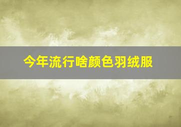 今年流行啥颜色羽绒服