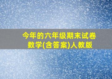 今年的六年级期末试卷数学(含答案)人教版