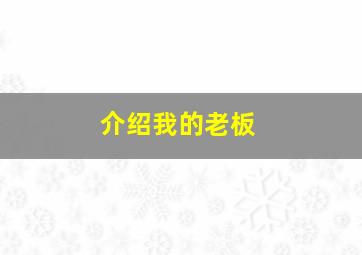 介绍我的老板