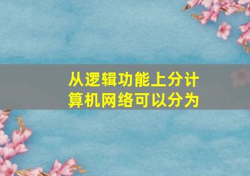 从逻辑功能上分计算机网络可以分为