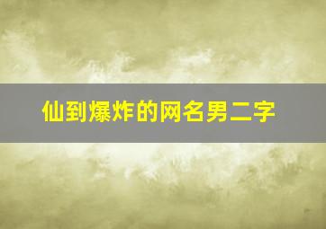 仙到爆炸的网名男二字