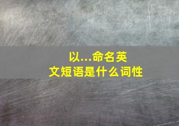 以...命名英文短语是什么词性