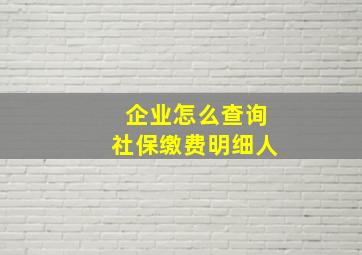 企业怎么查询社保缴费明细人