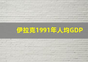 伊拉克1991年人均GDP