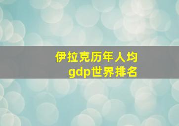 伊拉克历年人均gdp世界排名