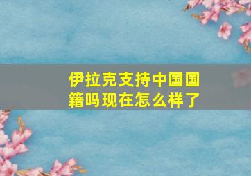 伊拉克支持中国国籍吗现在怎么样了