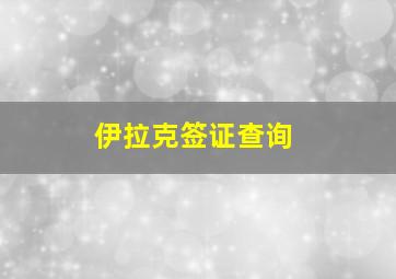 伊拉克签证查询