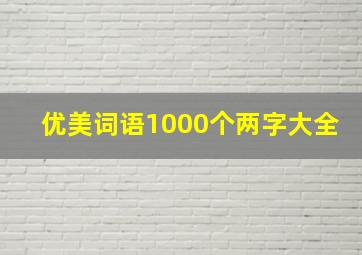 优美词语1000个两字大全