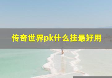 传奇世界pk什么挂最好用