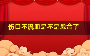 伤口不流血是不是愈合了